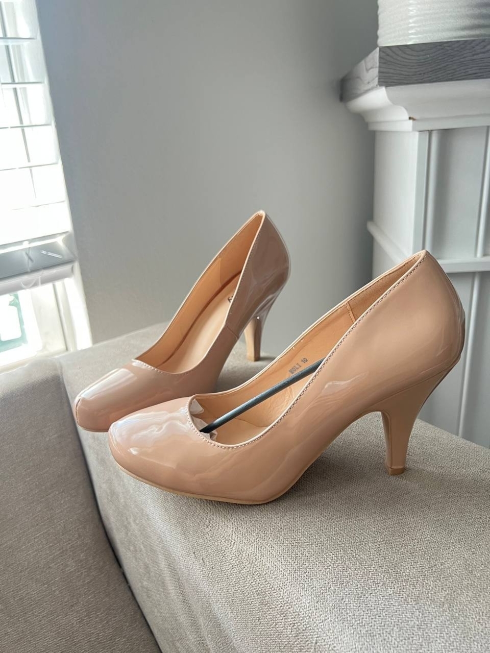 Classic Nude Patent High Heel Pumps for Women